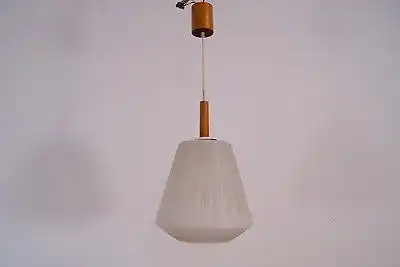 Bauhaus Deckenlampe HÄNGELAMPE Wagenfeld Ära Glas &amp;  Holz NUSSBAUM 40er 50er
