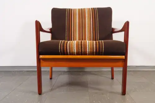 EILERSEN TEAK SESSEL EASYCHAIR STOFF WIKKELSØ DENMARK MIDCENTURY MODERN 60ER