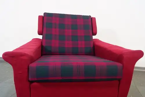 Exclusiver Sessel Loungechair | Ruhesessel mit Kopfstütze | Rot 60er Jahre #2
