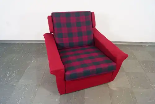 Exclusiver Sessel Loungechair | Ruhesessel mit Kopfstütze | Rot 60er Jahre #2