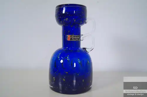 Designvase Tischvase Glas Vase MANUFAKTUR EISCH Pfauenauge Mundgeblasen 60er