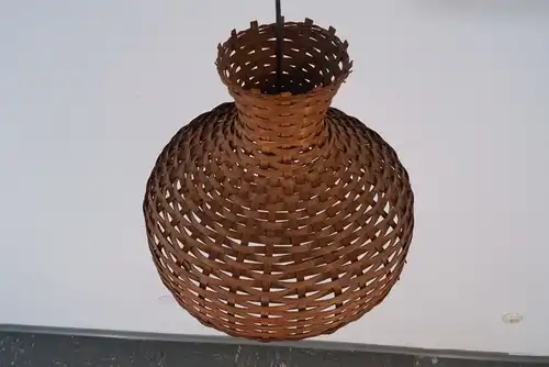 Vintage Deckenlampe Hängelampe RATTAN Esszimmer Küche 60er Rockabilly Ära