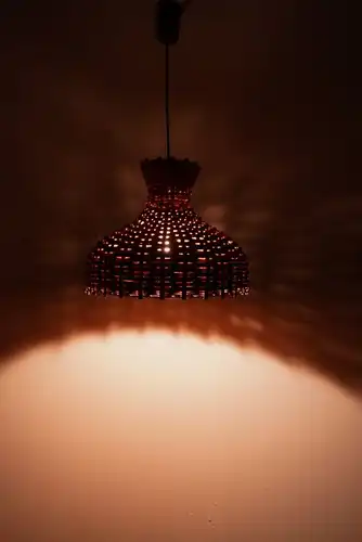 Vintage Deckenlampe Hängelampe RATTAN Esszimmer Küche 60er Rockabilly Ära