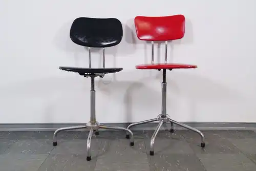 Industrial Design 2x Arbeitsstuhl Stuhl STAHLROHR Bauhaus Kunstleder 40er 50er
