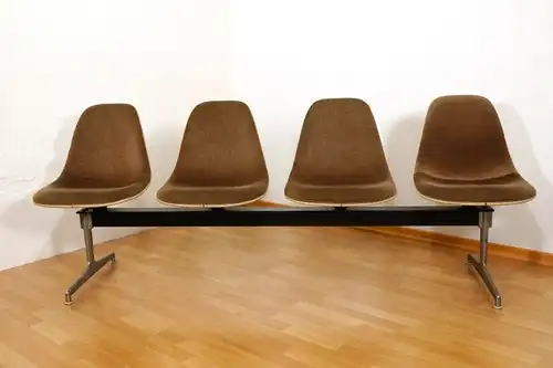 Vintage Vierer Tandem Seating Bench Bank Ch. Eames für Herman Miller 60er 70er