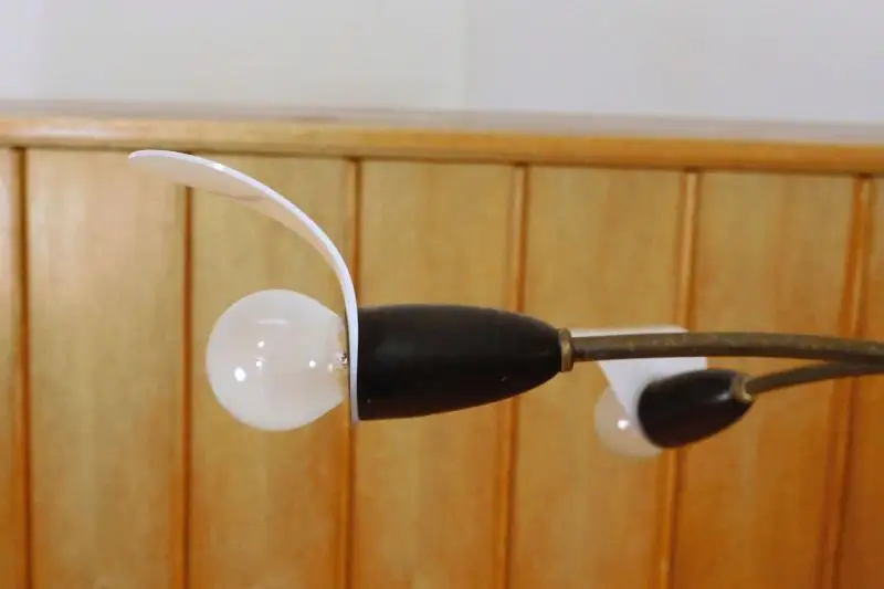 Vintage Sputnik Lampe Hängelampe Plastikschirme Messing Rockabilly 50er 60er 3