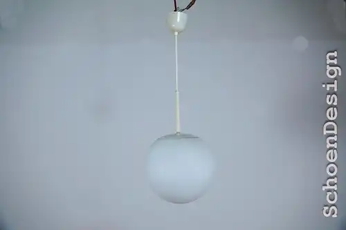 Vintage Hängelampe Pendelleuchte Peill Putzler Opal Weiss 23 cm 50er 60er Jahre