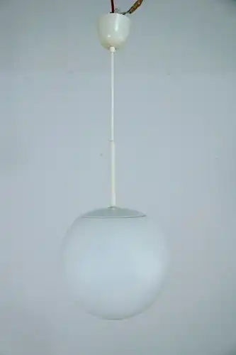 Vintage Hängelampe Pendelleuchte Peill Putzler Opal Weiss 23 cm 50er 60er Jahre