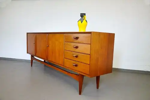 Teak Sideboard Anrichte im Danish Design 60er Teilmassiv 4 Schubladen Vintage