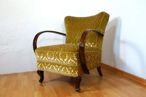 2x Vintage Sessel Easychair Art Deco Floraler Bezug Original Fauteuil 30er 40er