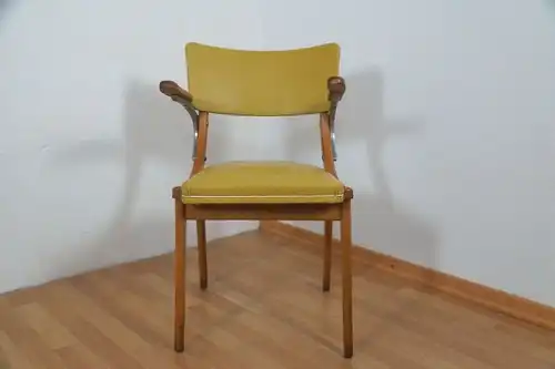 Cocktailstuhl Küchenstuhl Armlehnen Stuhl Vintage 50er 60er Kunstleder Rar Gelb