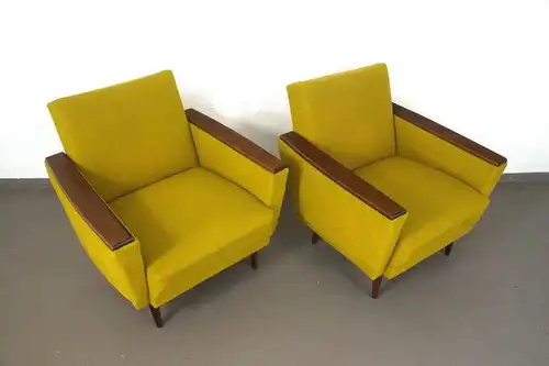 2 Vintage Sessel Easychair Holz Armlehnen Bauhaus Stil Midcentury 50er 60er 60s