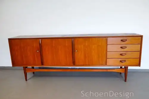Teak Sideboard Anrichte im Danish Design 60er Teilmassiv 4 Schubladen Vintage