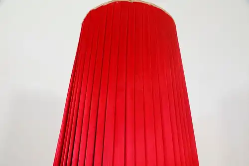 Vintage Bodenlampe Stehleuchte Keramik Weiss Stoff Schirm Rot 60er 70er Design