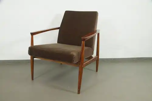 VINTAGE SESSEL EASYCHAIR ARMLEHNEN DANISH DESIGN BUCHE VELOURS MID CENTURY 60ER