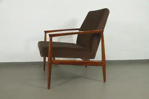 VINTAGE SESSEL EASYCHAIR ARMLEHNEN DANISH DESIGN BUCHE VELOURS MID CENTURY 60ER