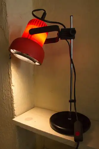 Mid Century BRILLIANT Tischlampe Pop Art Ära Orange Vintage Lampe 60er 70er