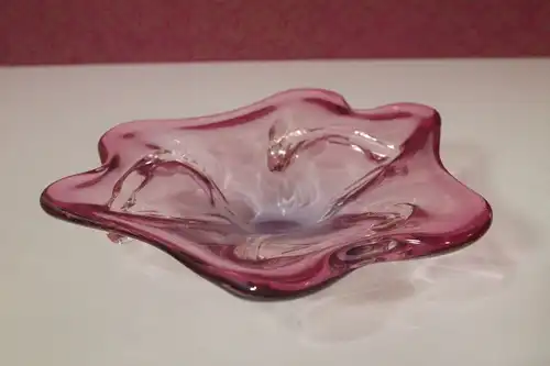 Vintage Glasschale Obstschale MURANO Glas Schale rose mehrfarbig 60er Jahre