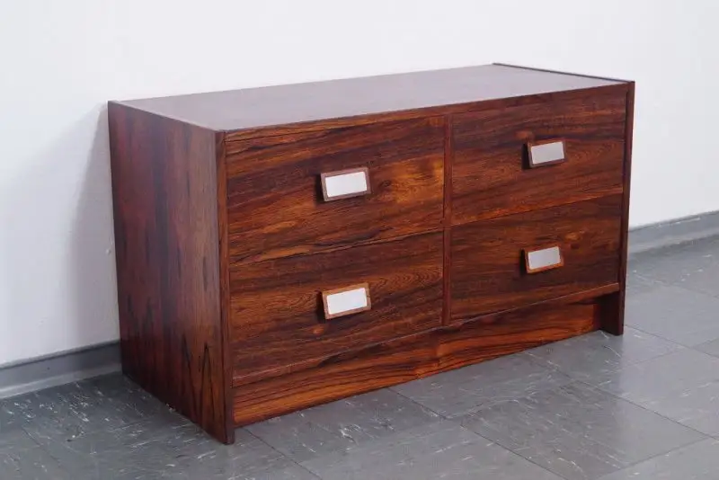 Vintage Flur Kommode 4 Schübe Rosewood Midcentury Danish Design TV Kommode 60er 0