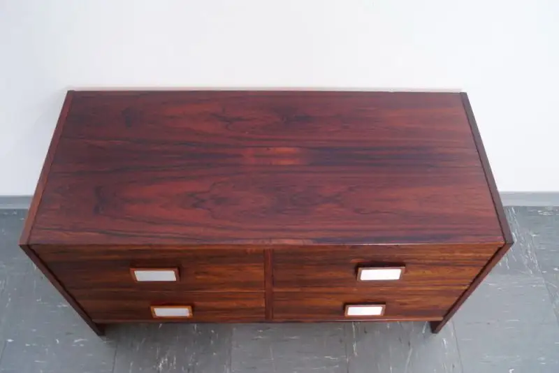 Vintage Flur Kommode 4 Schübe Rosewood Midcentury Danish Design TV Kommode 60er 2