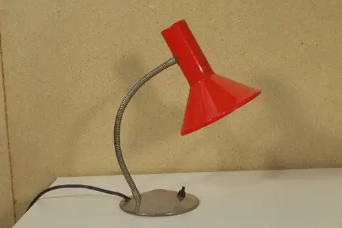 VINTAGE Schreibtischlampe Tischlampe ORANGE Schwanenhals POP ART Lamp 60er Jahre