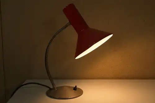 VINTAGE Schreibtischlampe Tischlampe ORANGE Schwanenhals POP ART Lamp 60er Jahre