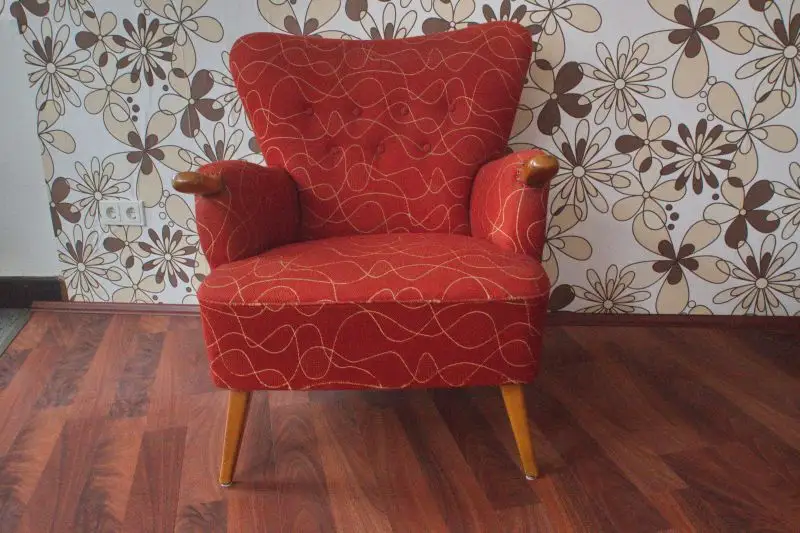 Vintage Sessel Wingback Chair Loungechair Original 50er Buche Rot Oldschool 1