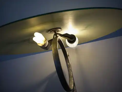 EINZELSTÜCK Bodenlampe vom Künstler Glasschirm 50 cm, 50er Jahre