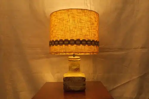 Mid Century Facette Kreutz Keramik Tischlampe Vintage Lampe 4-eckig | 1960er