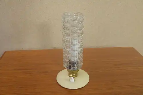 Vintage Tischlampe Rockabilly Lampe rund Schrumpflack gelb 50er