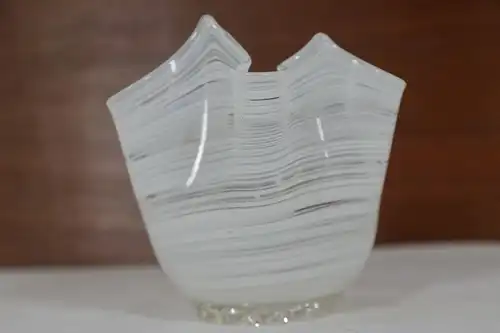 Blumenvase Taschentuch Vase, weiss, Italien/ 50er, 60er