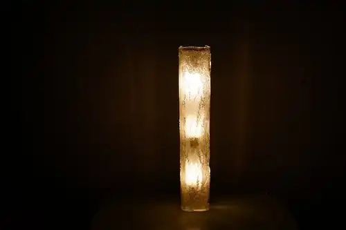 Vintage Eisglas Wandlampe HONSEL hoch & quer Lampe 60er, 70er