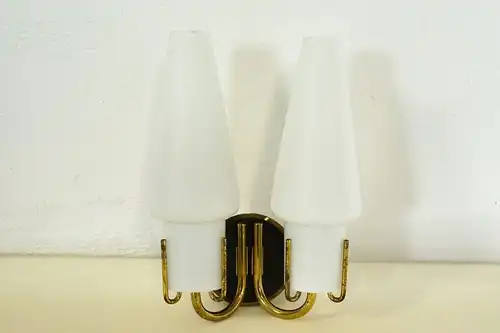 Vintage Wandlampe mit zwei Schirmen, Lampe, Vintagelampe, Metall 60er