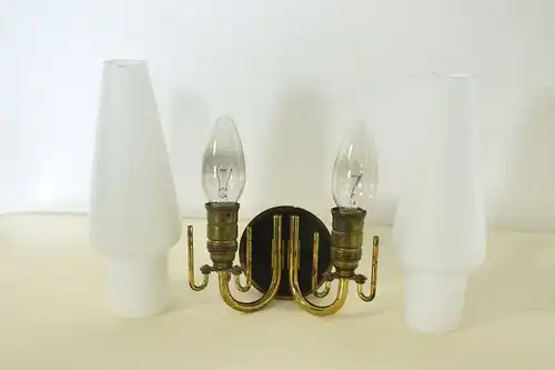 Vintage Wandlampe mit zwei Schirmen, Lampe, Vintagelampe, Metall 60er