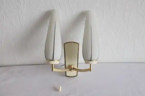Vintage Wandlampe Lampe KAISER mit 2 Gläser 60er Jahre vermessingt