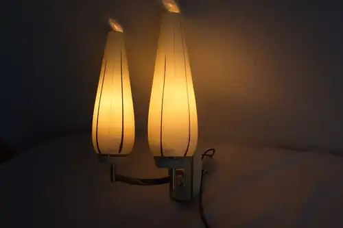 Vintage Wandlampe Lampe KAISER mit 2 Gläser 60er Jahre vermessingt