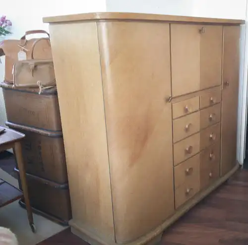 Midcentury Highboard Geschirrschrank Buffet aus Eiche natur 50er 60er