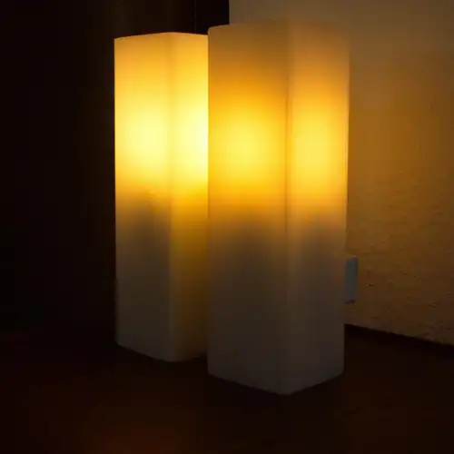 Doria lampe wandlampe leuchte wall lamp glassäulen weiss h 28 cm 60er jahre