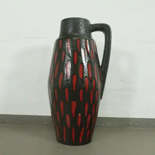 Scheurich  fat lava bodenvase 270 33 rot schwarz keramikvase mid century 60er