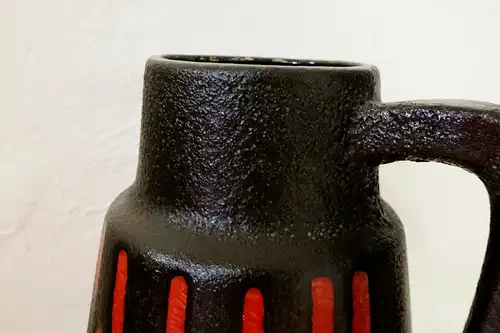 Scheurich  fat lava bodenvase 270 33 rot schwarz keramikvase mid century 60er