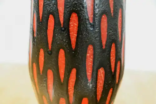 Scheurich  fat lava bodenvase 270 33 rot schwarz keramikvase mid century 60er