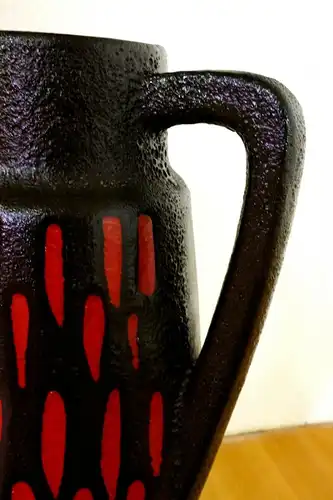 Scheurich  fat lava bodenvase 270 33 rot schwarz keramikvase mid century 60er