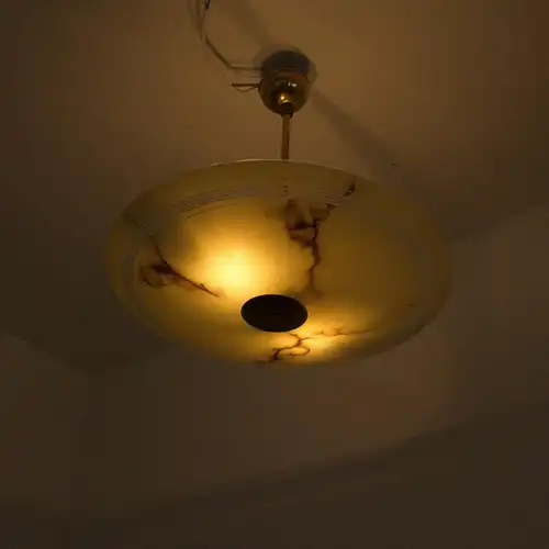 Hängelampe tellerlampe flur schlafzimmer 50 cm mamoriert deckenlampe 50er jahre