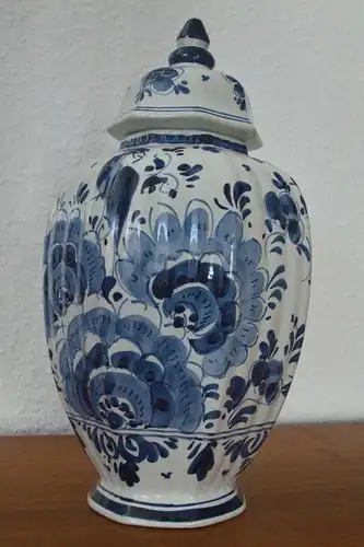 Delft porzellan vase urne deckelvase #246 handbemalt c. delfts 60er jahre objekt