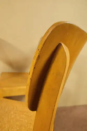 Lübke art deco holzstühle stuhl bauhaus design mit linoleum 40er 50er 4 stühle