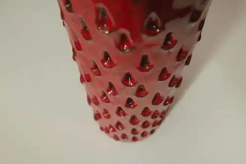 Röhrenvase vase erdbeer fratelli fanciullacci "alla moda" 411/A rot 60er jahre