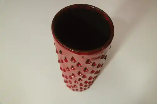 Röhrenvase vase erdbeer fratelli fanciullacci "alla moda" 411/A rot 60er jahre