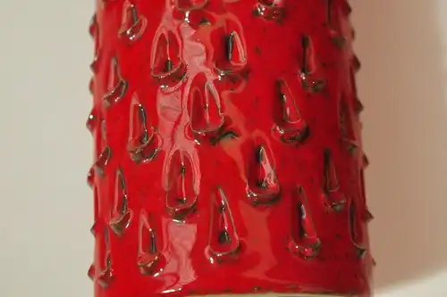 Röhrenvase vase erdbeer fratelli fanciullacci "alla moda" 411/A rot 60er jahre