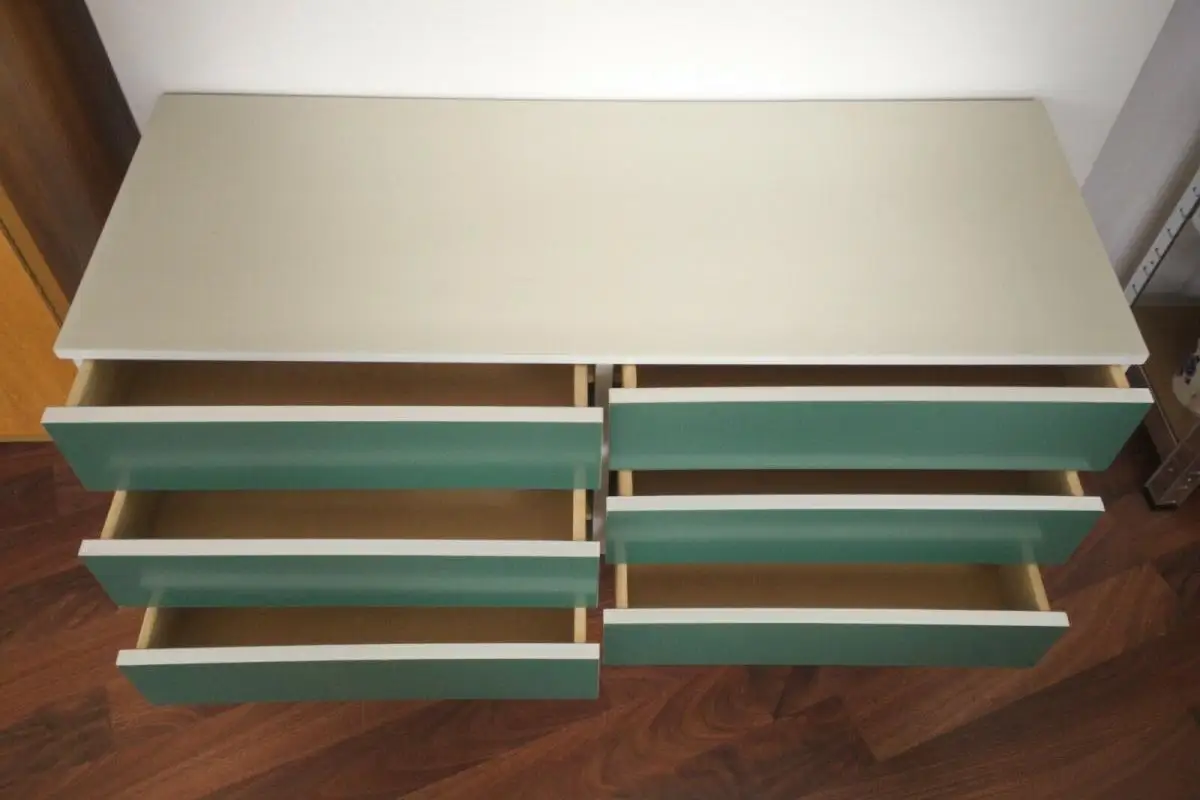 Pop art kommode 6 schubladen weiss grün sideboard lowboard 60er 70er jahre 4