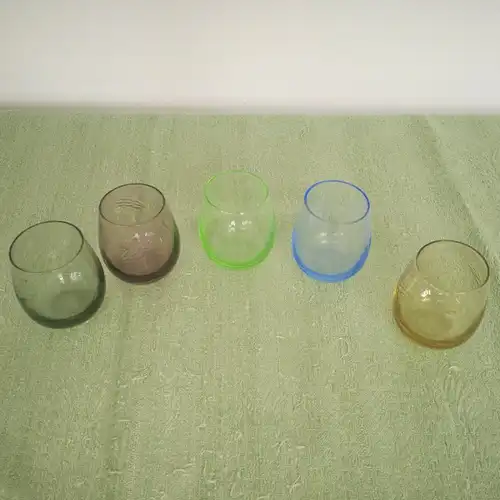 Schnapsgläser schnapsglas ähre diverse farben 5er set glas garviert 60er jahre